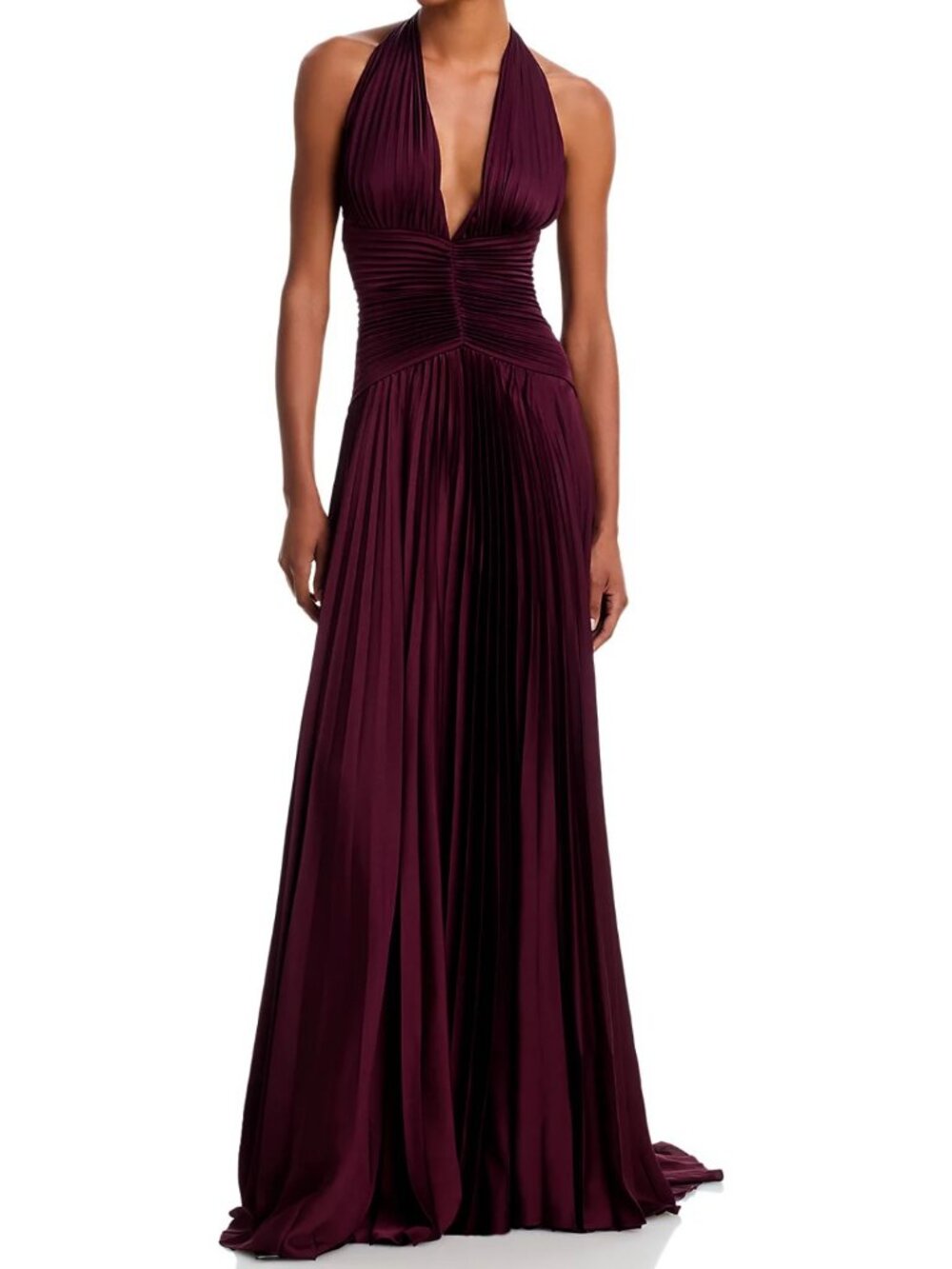 A.L.C. Sabine Deep V Neck Halter Gown (Red)